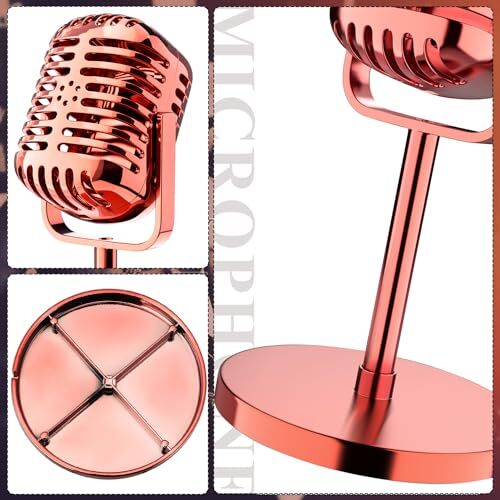 Microphone Vintage Look Retro Plastic Fake Microphone with Stand