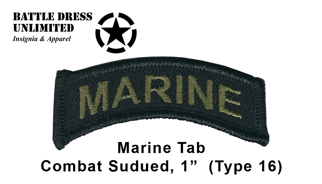 Patch: MARINE MCCU Tab, Combat/MCCU Subdued (USMC, Marines)