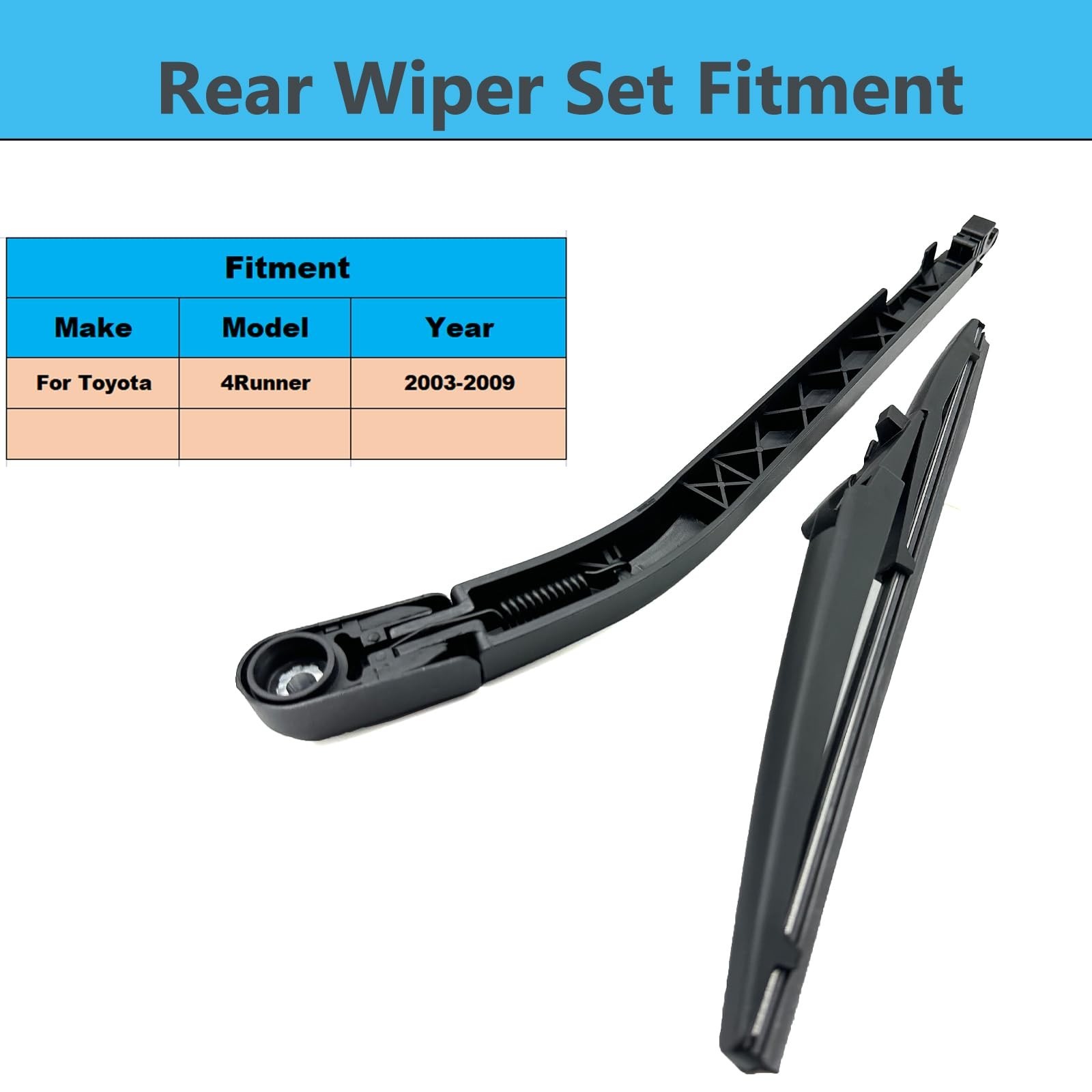 Rear Windshield Wiper Arm Blade Set Replacement for Toyota 4Runner 2003 2004 ...