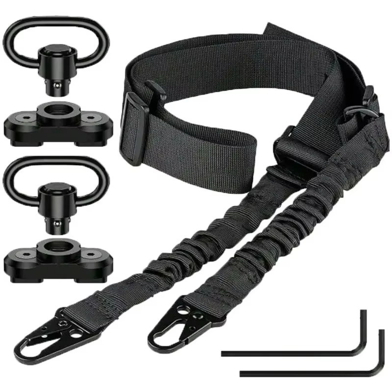 Tactical 2 Point Sling QD Swivel Rifle Adjustable Gun Sling Strap w/ MLOK Swivel
