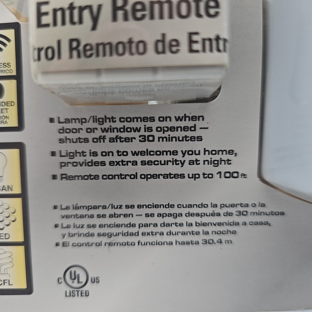 Wireless RF Door Entry with Receiver Lighting Control By Defiant with Batteries