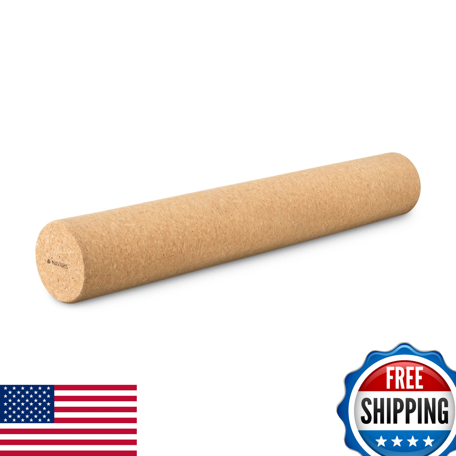 Navaris Cork Roller - Fitness Sport Yoga Cork Tube for Legs, Back, Muscles - Lar