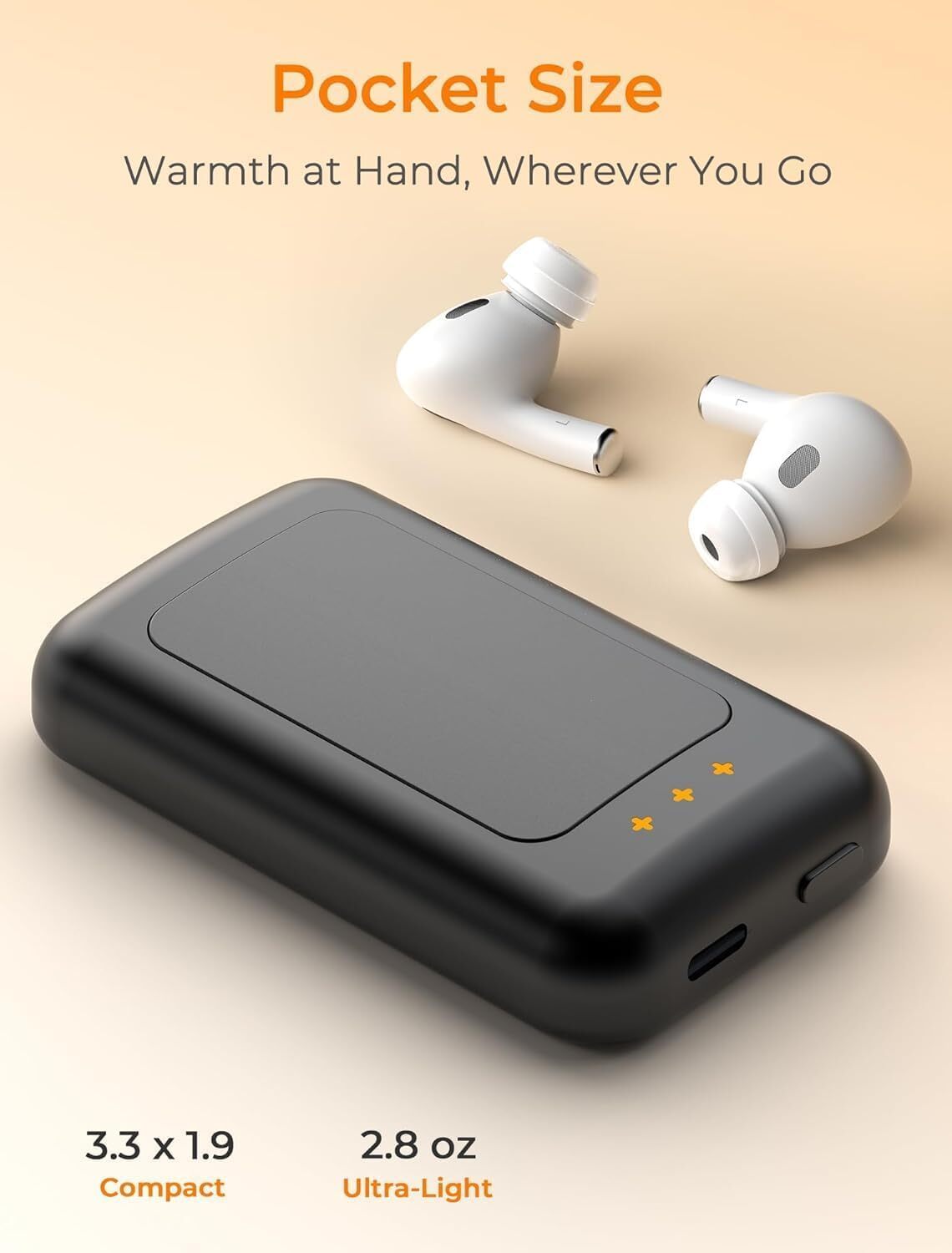 Rechargeable Hand Warmers 2 Pack Fast Heating NTC Temperature Control