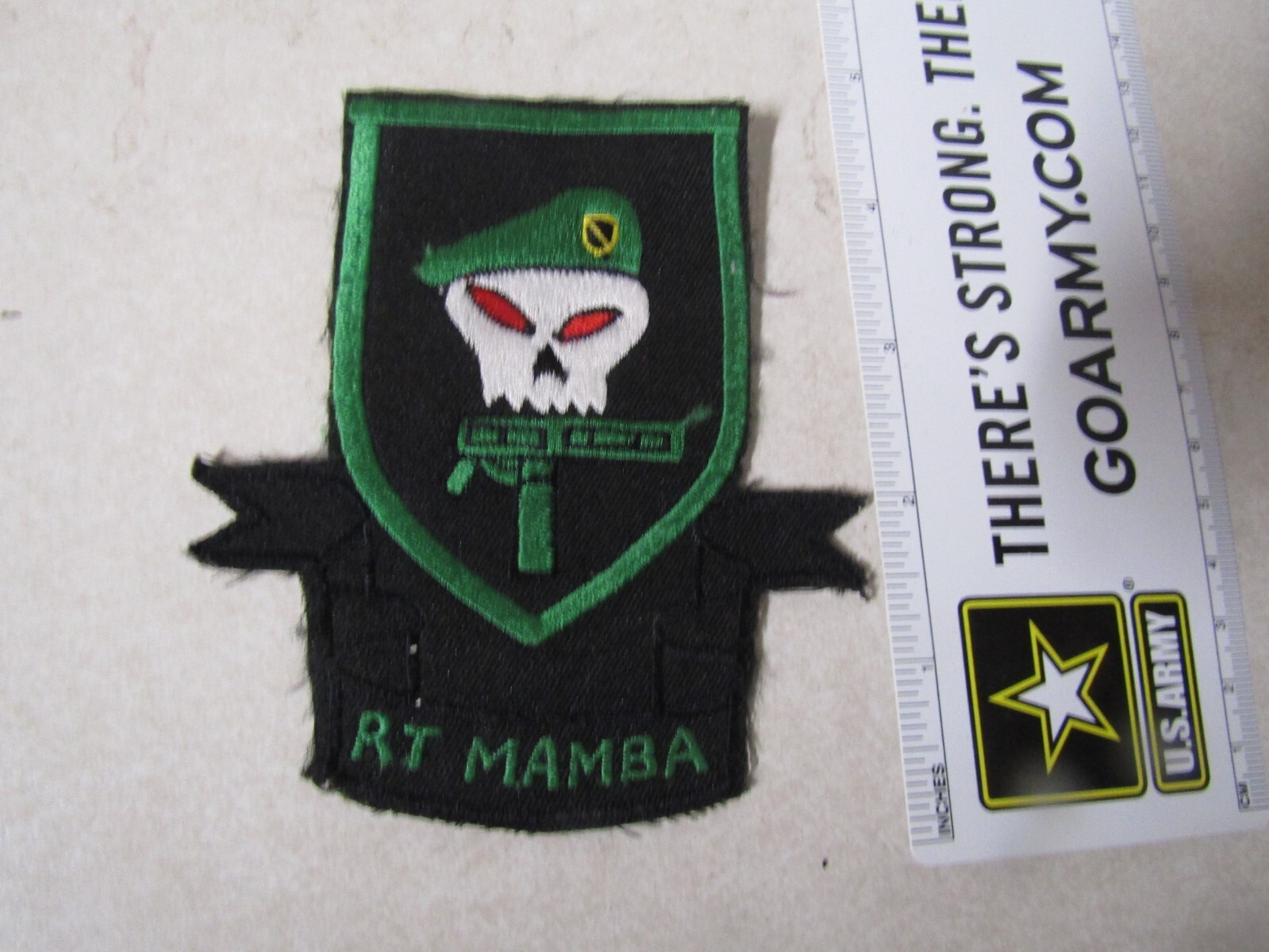 MILITARY PATCH SEW ON OLD VIETNAM ERA SPECIAL FORCES RECON TEAM RT MAMBA