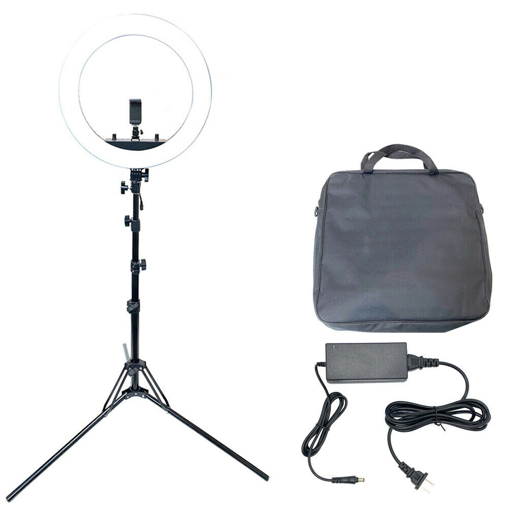 18" LED Ring Light Kit with Stand Dimmable 6000K For Makeup Phone Camera Youtube