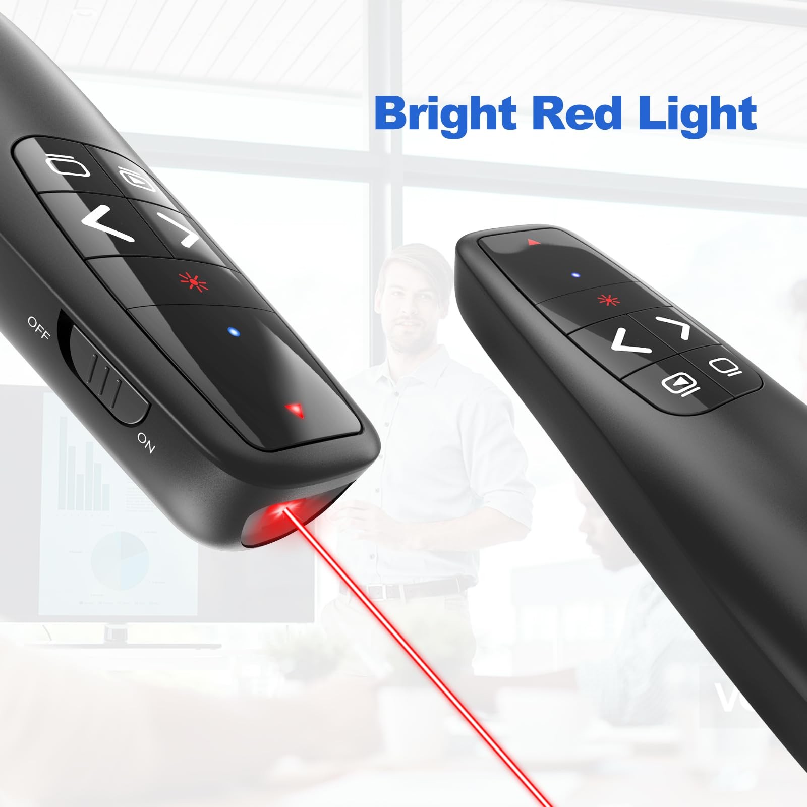 2 Units Presentation Clicker PowerPoint Presenter Remote Laser Pointer Projec...