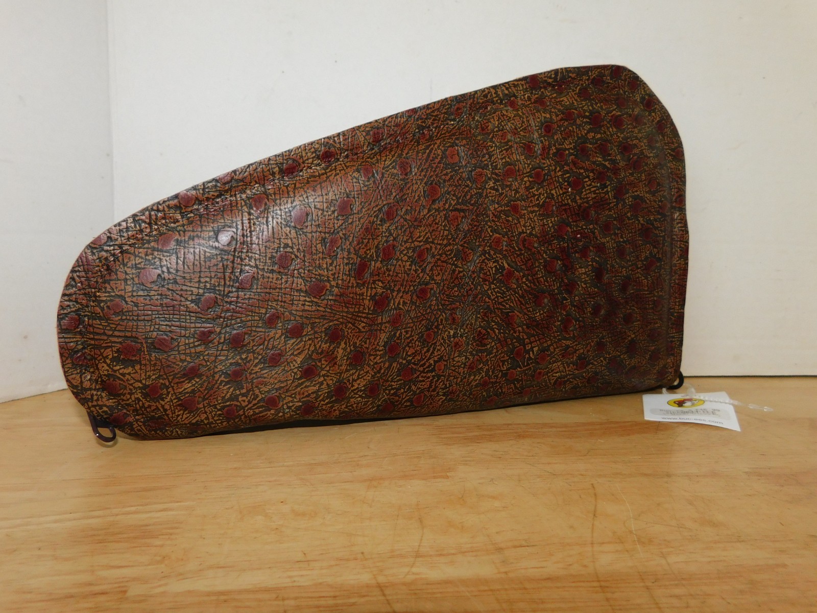 Bucee's Ostrich Faux Leather Handgun Pistol Case Zippered, Lined, 8x14" 4/95