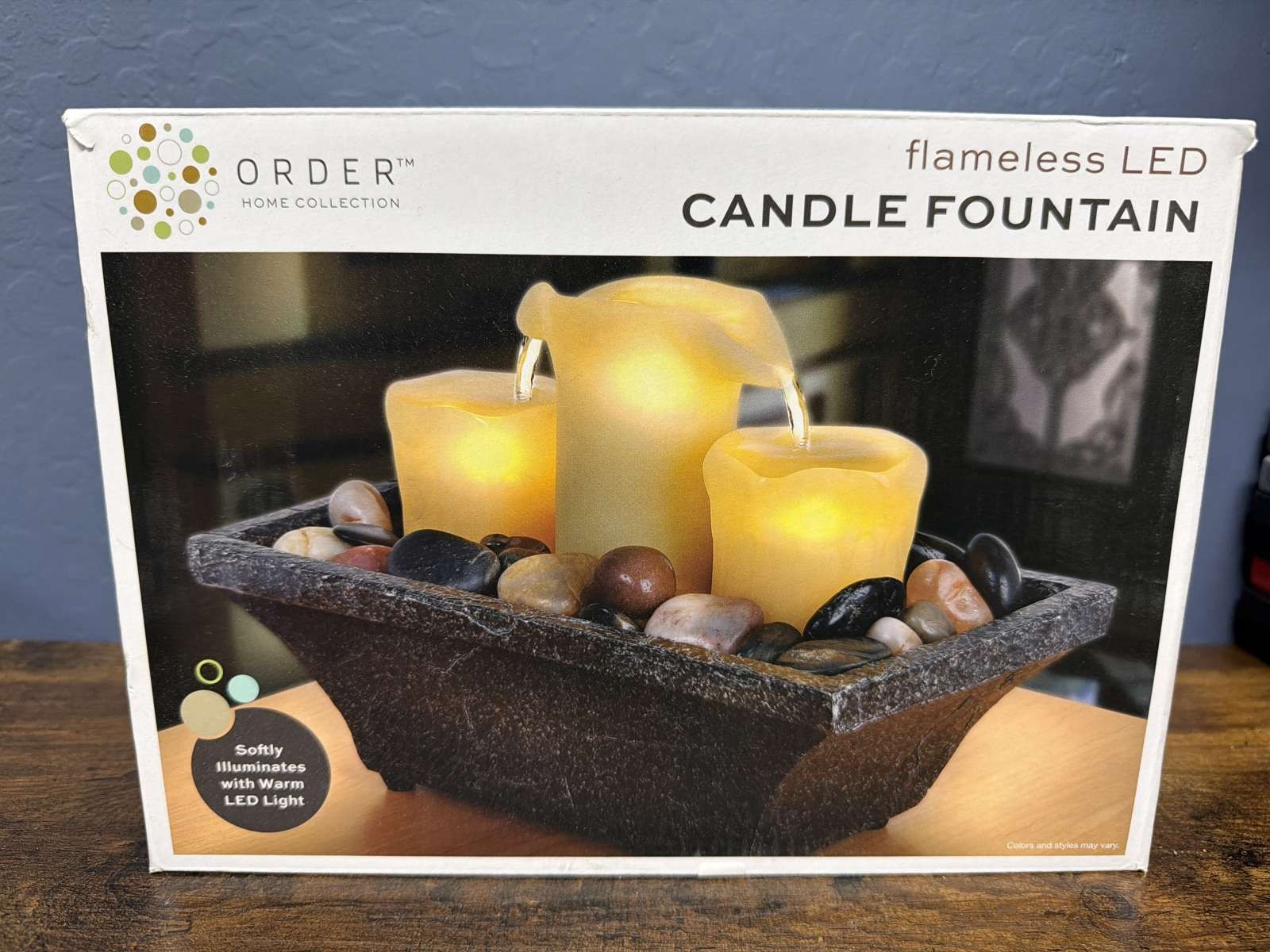 Order Home Collection Flameless LED Candle Fountain Tabletop Water Feature