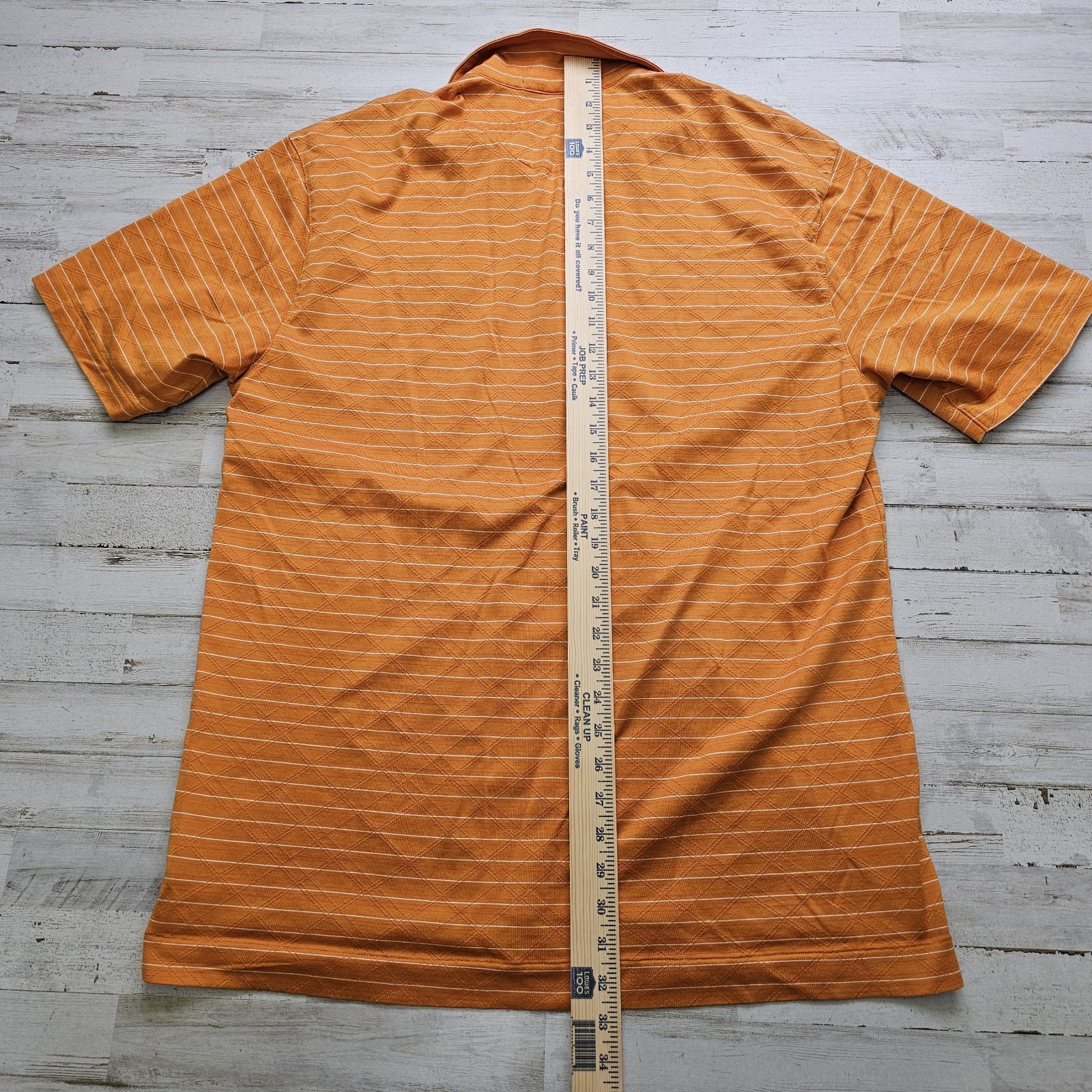 Nike Fit Dry Tiger Woods Robert Trent Jones Golf Shirt Men's XL Orange Stripe