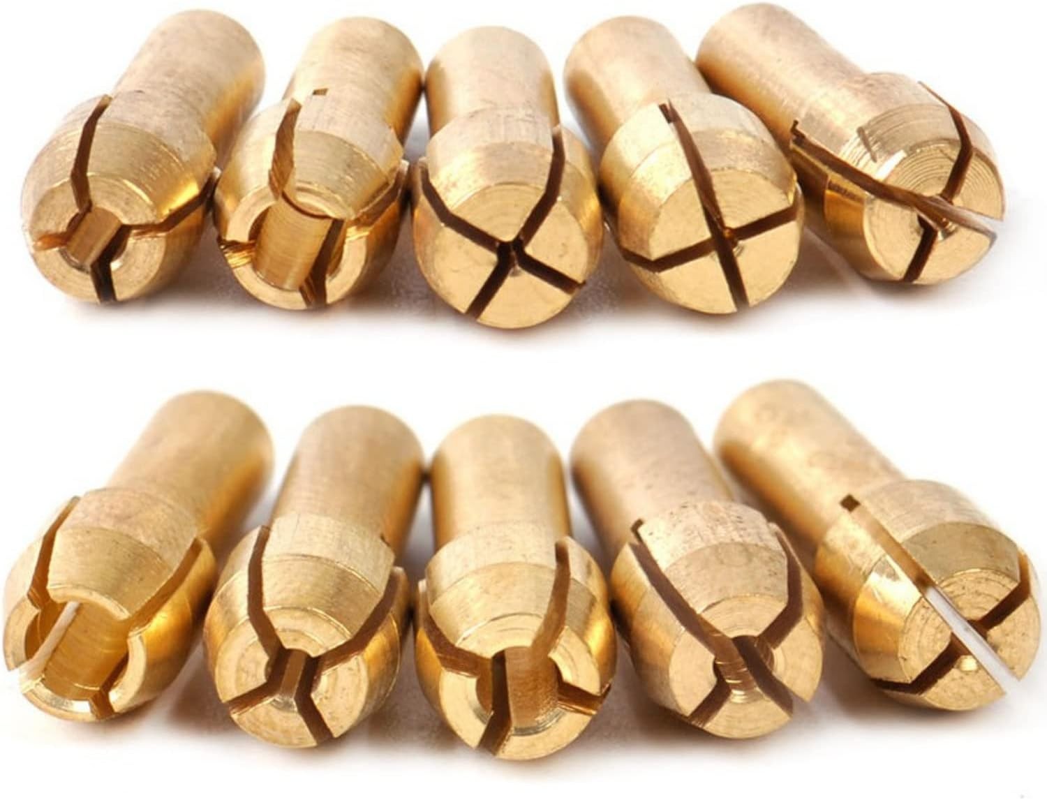 Drilax 10 Pcs Brass Collet Set Compatible with Dremel Rotary Tools | 0.5mm...