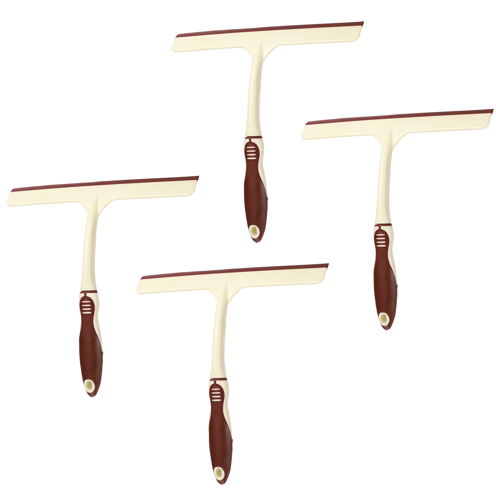 4 Pack 10 Inch Shower Squeegee for Glass Doors & Mirrors, Beige