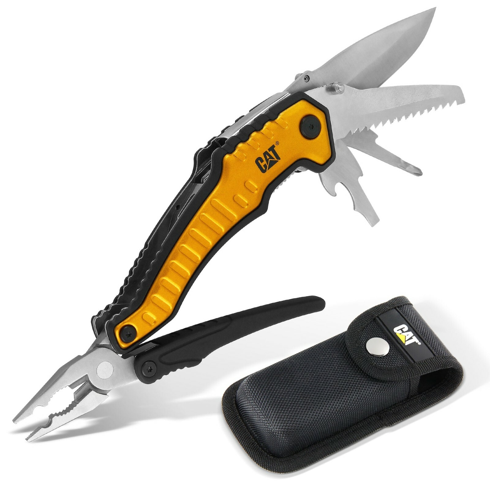 Caterpillar Multi-Function Tool 9-In-1 Black Aluminum Handle Stainless Tools
