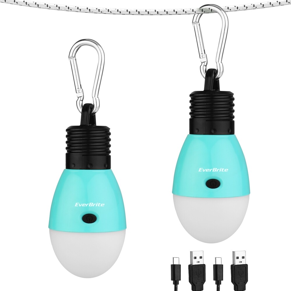 Rechargeable Camping Light 2PC Tent Lantern Hanging Tent Light Bulb 3 Light Mode