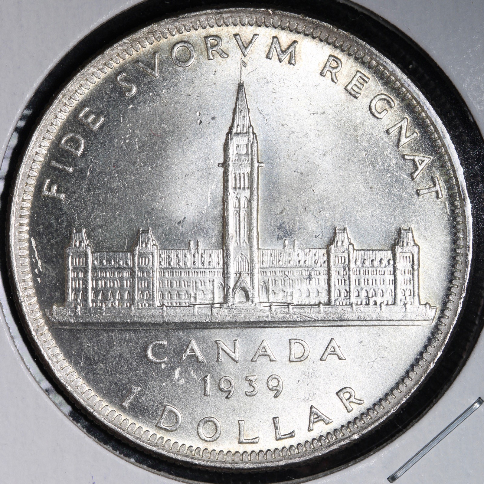 1939 Canada SILVER One Dollar E388 JUHP