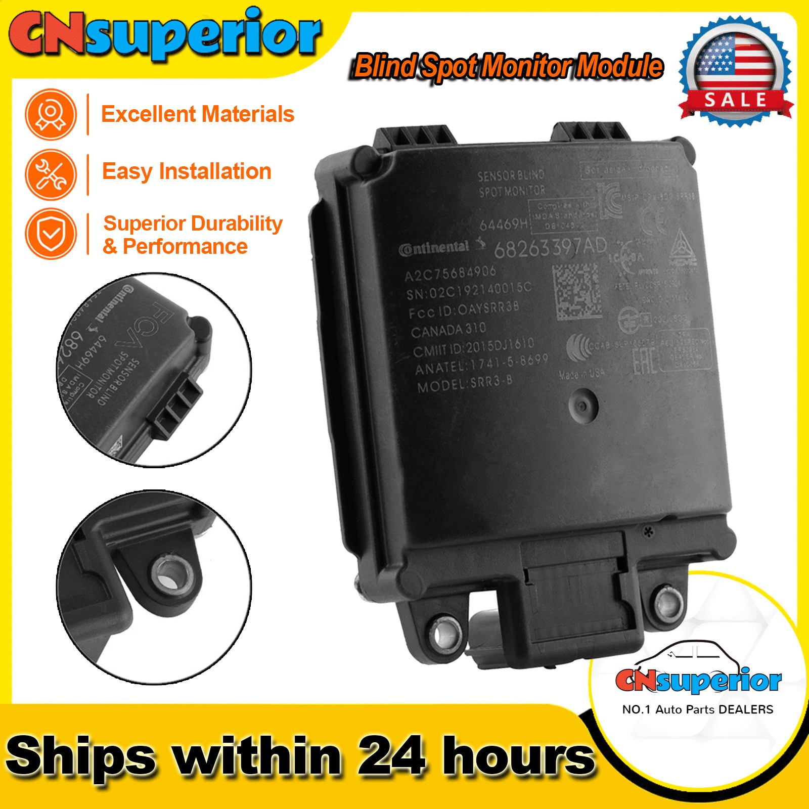 OEM Rear Blind Spot Monitor Module For 2019-2024 RAM 1500 2500 3500 68263397AD/E