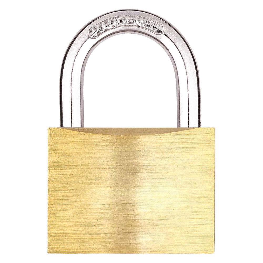 GRAINGER APPROVED 48JR10 Keyed Padlock, 15/16 in,Rectangle,Yellow 48JR10