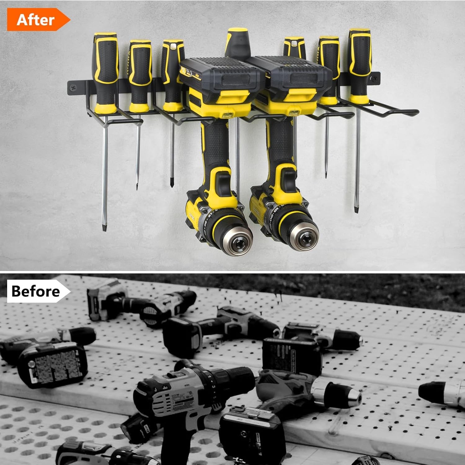Power Tool Organizer, Cordless Drill Holder Wall Mount, Garage Tool Storage Rack