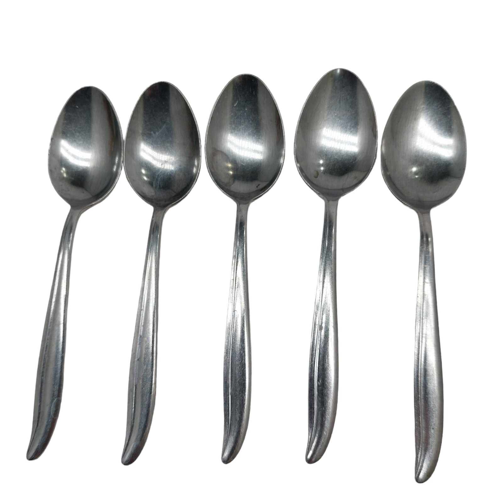 Amcrest Teaspoons Curved Handle Troy Japan 6 1/4" Set Of 5