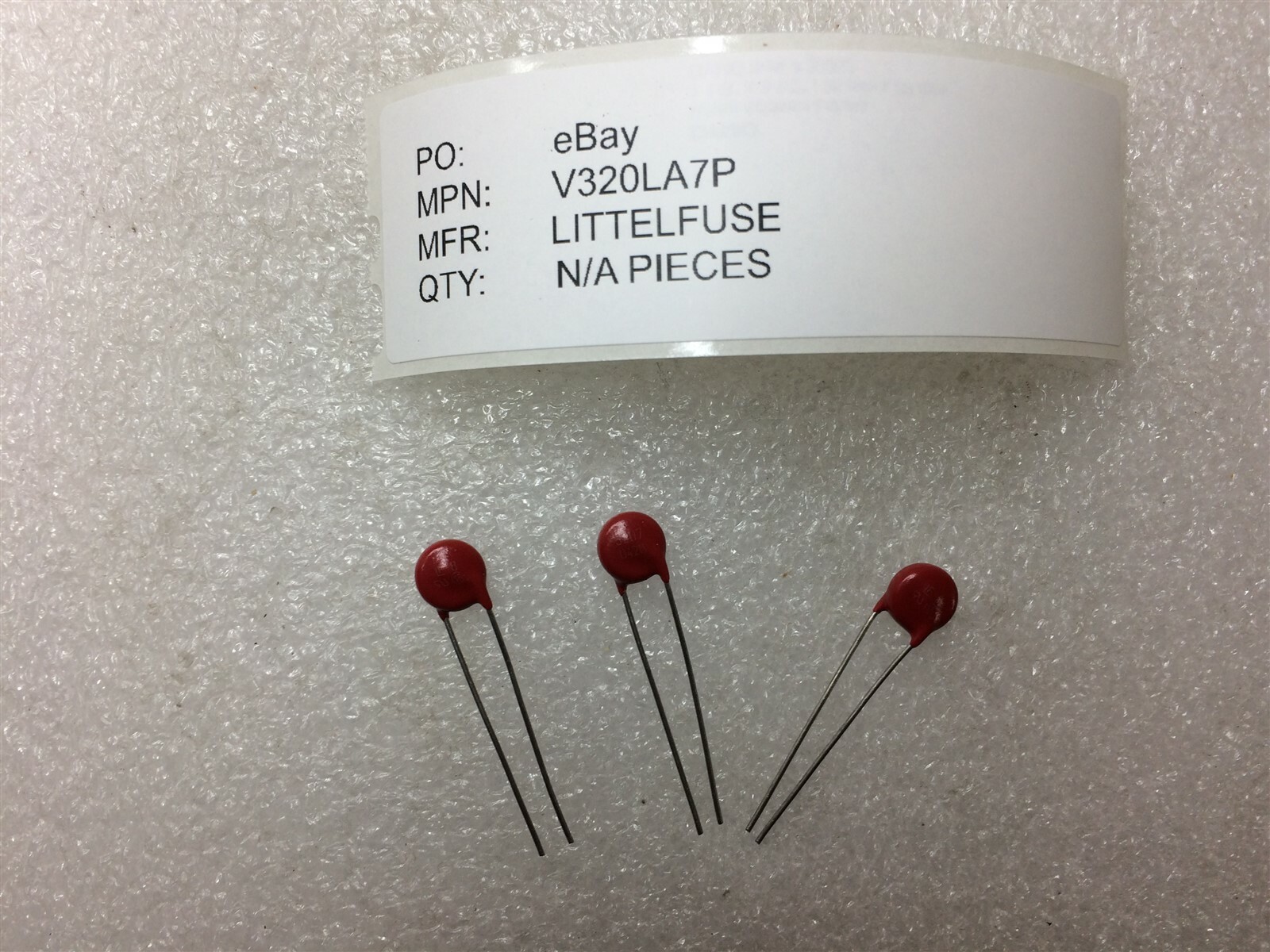 V320LA7P LITTLEFUSE VARISTOR 510V 1.2KA DISC 7MM 20 PIECES