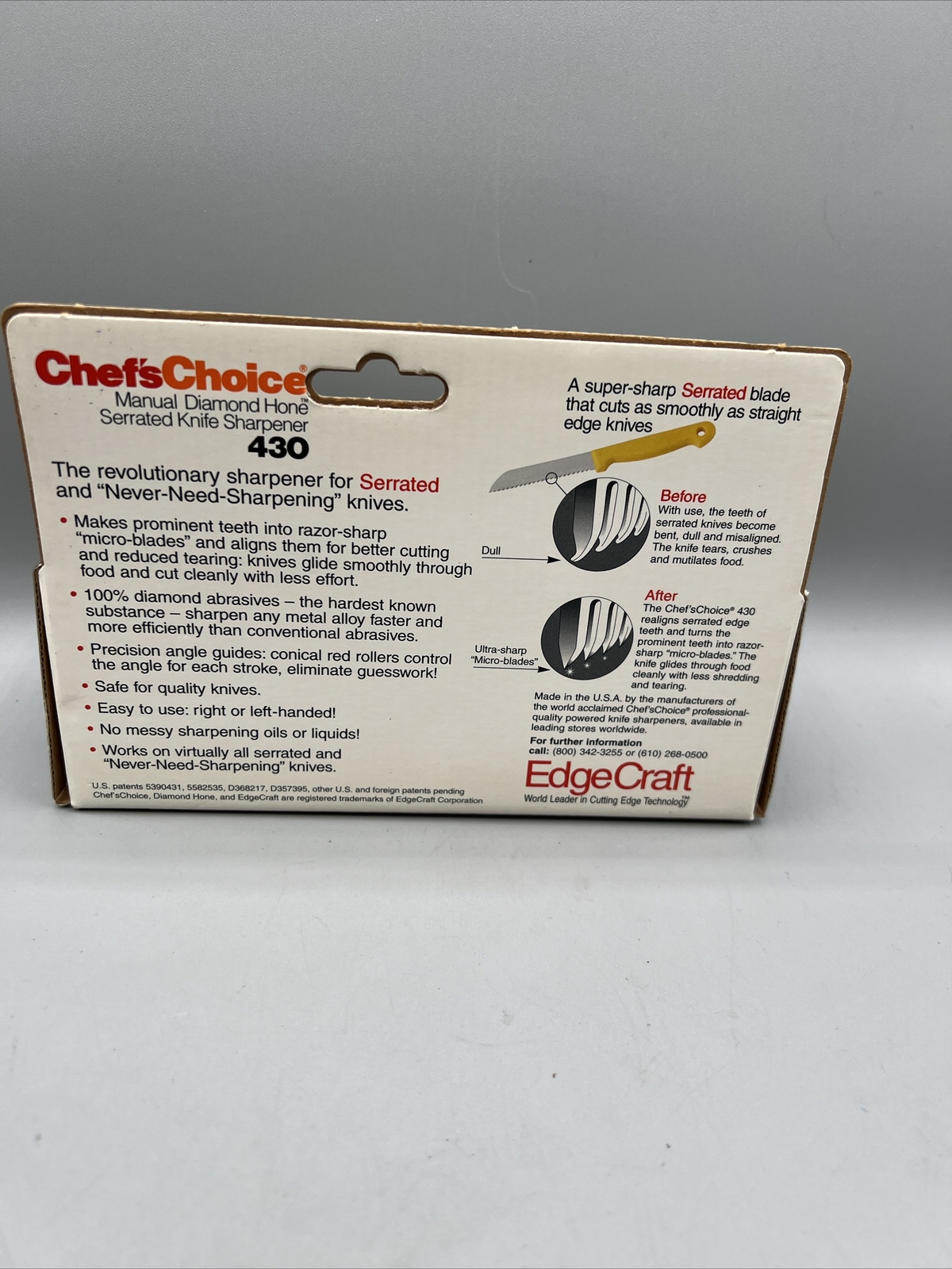 Edgecraft Chef Choice 430 Manual Serrated Knife Sharpener White