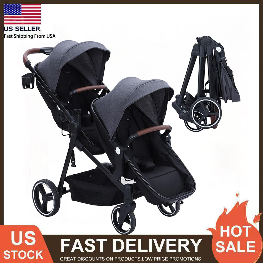 Foldable Twin Baby Double Stroller Lightweight Travel Stroller Infant Pushchair