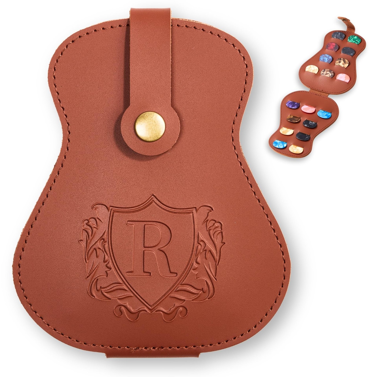 InnoBeta Personalized Guitar Picks Holder for Men, Women, PU Leather Guitar G...
