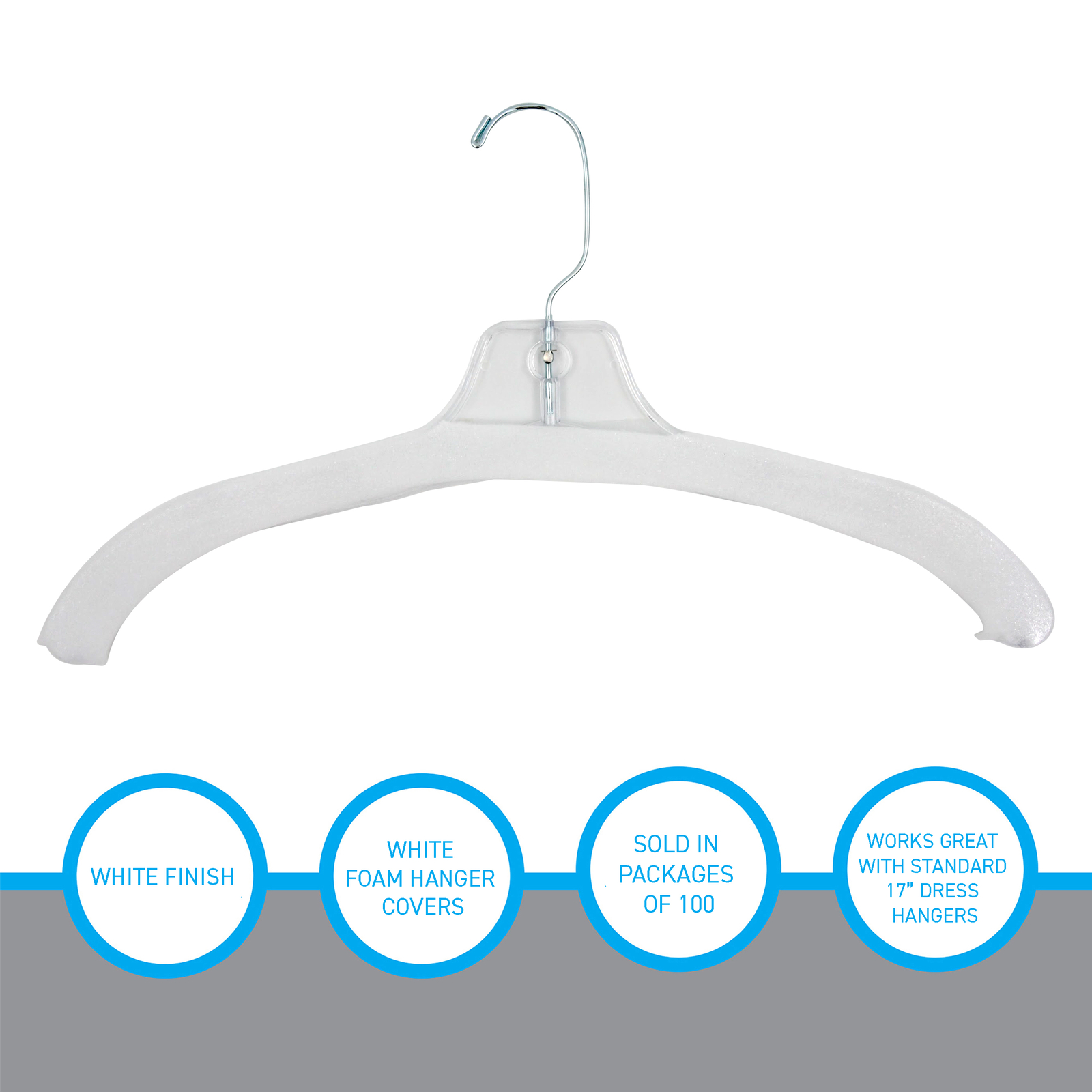 SSWBasics Foam Hanger Covers - White Foam, Padded, Pack of 100, Covers