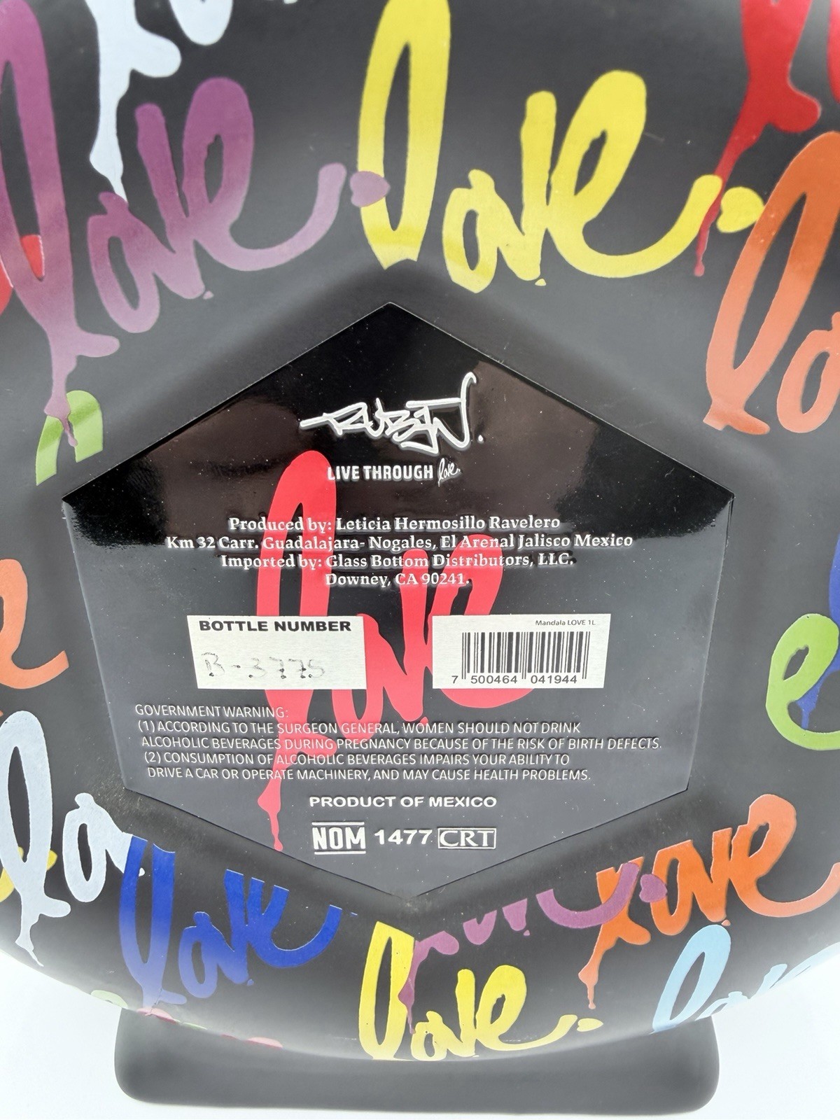 Mandala Love Anejo Tequila Limited Edition EMPTY COLLECTIBLE Limited Edition