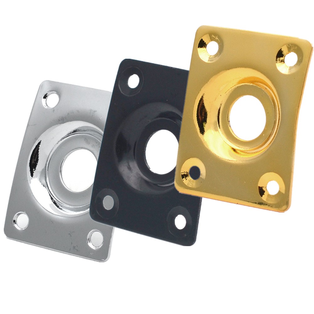 Square Style Metal Blank Output Jack Plate For Electric Guitar Jack Plate Chrome
