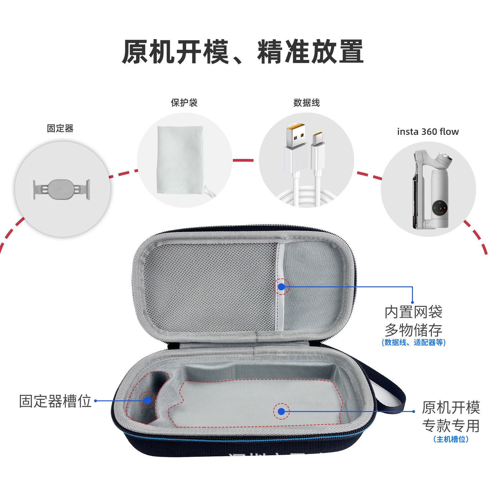 Storage Bag Portable EVA Storage Box For Insta360 FLOW Mobile Gimbal Stabilizer