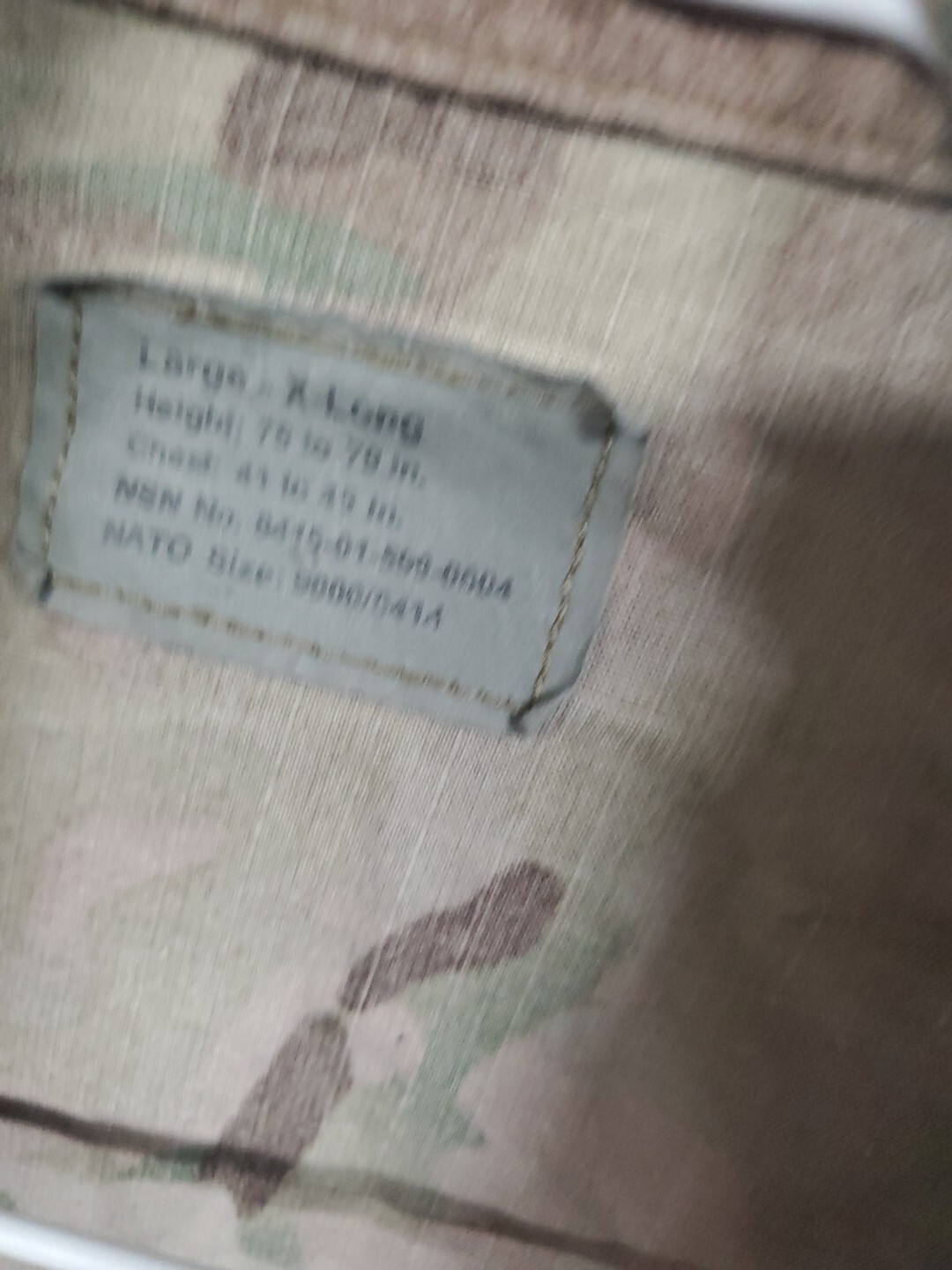 US ARMY ISSUE MULTICAM - FLAME RESISTANT large X Long jacket used gg