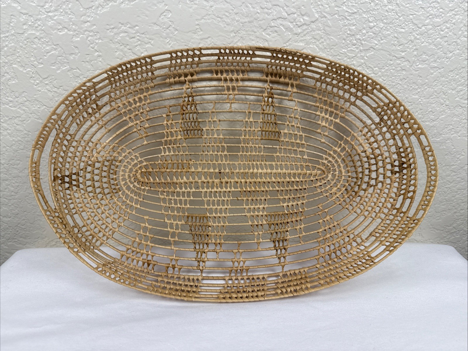Open Lattice Basket Tightly Handwoven | Possibly South East Asian
