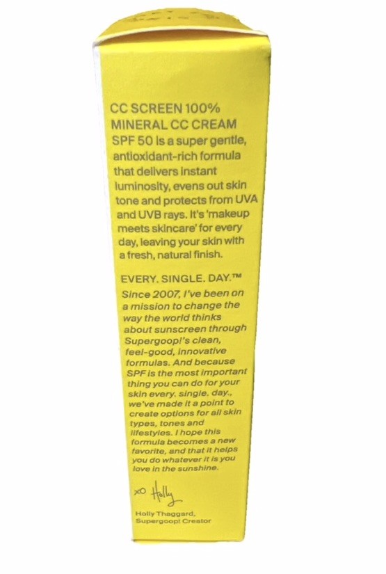 Supergoop CC Screen 100% Mineral Cream SPF 50 1.6 Fl Oz Discontinued Rare 426W
