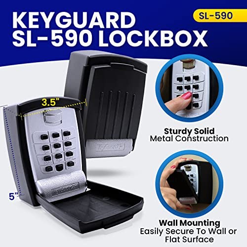 SL-590 Punch Button Key Storage Wall Mount Lock Box, Black Finish 1
