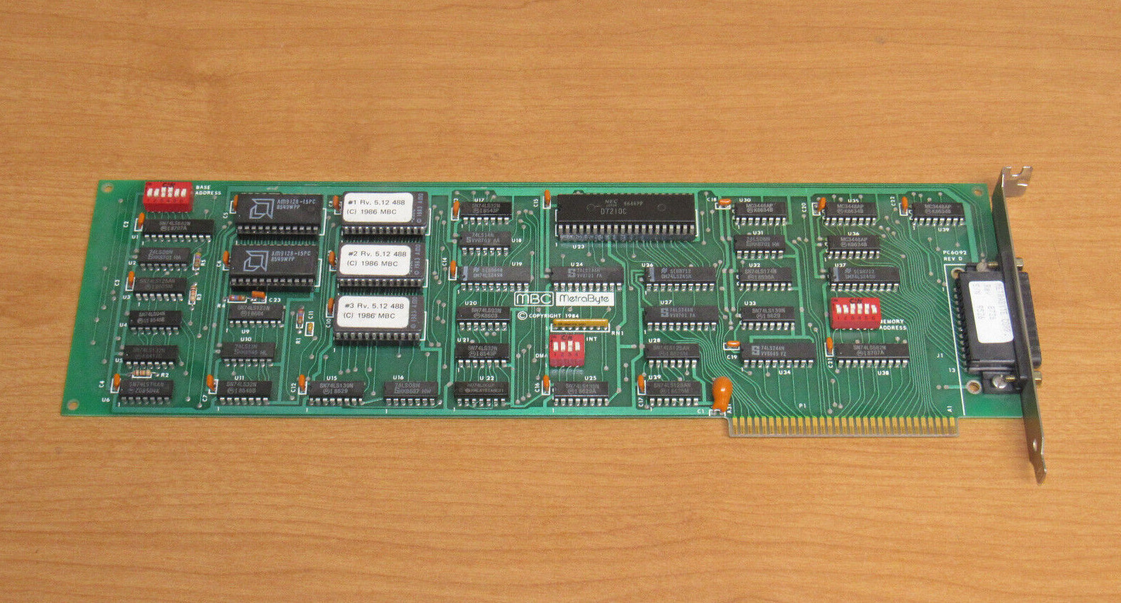 MetraByte PC6092 Rev D 8-Bit ISA Card - UNTESTED