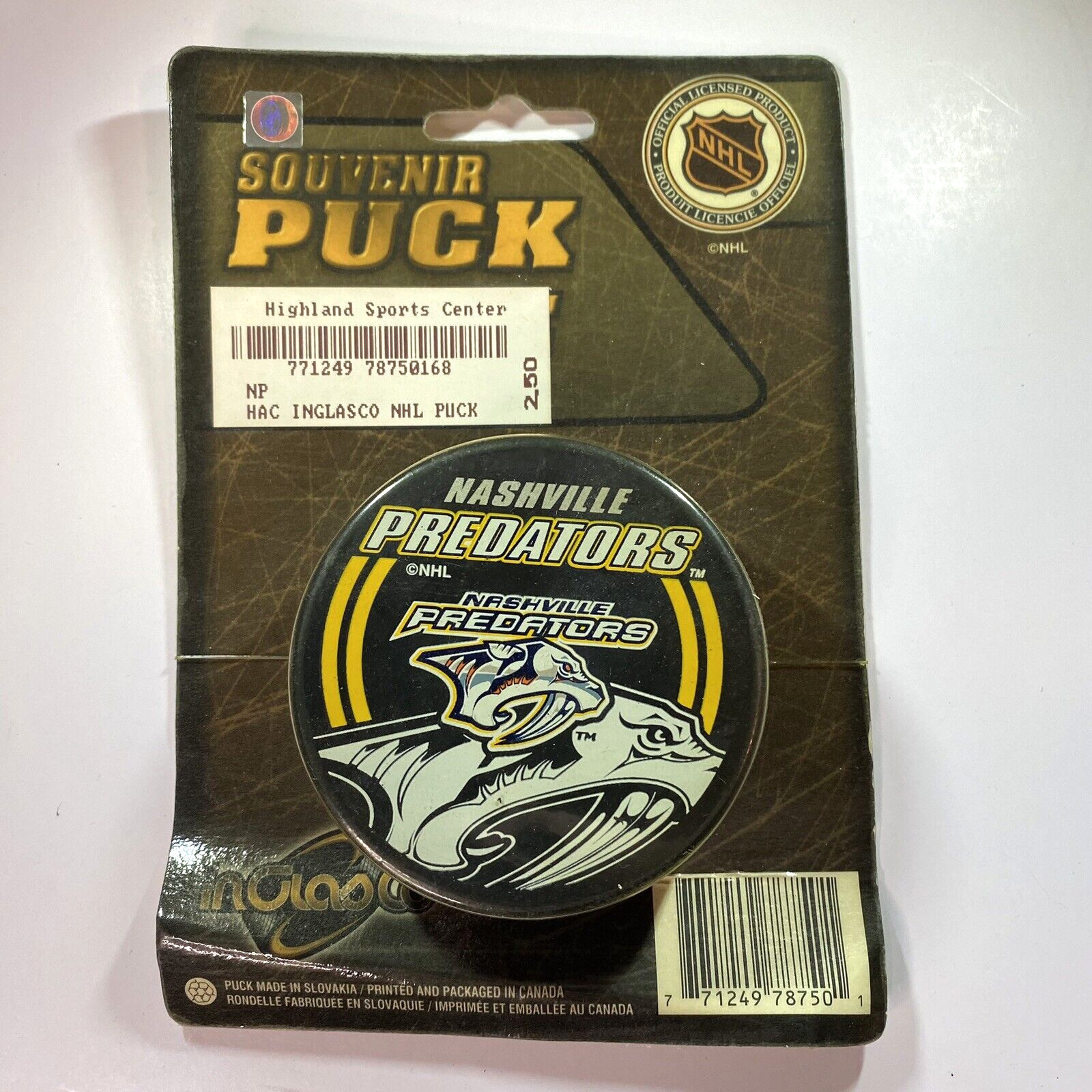 Nashville Predators NHL Hockey Puck BRAND NEW IN PLASTIC New Old Stock vintage