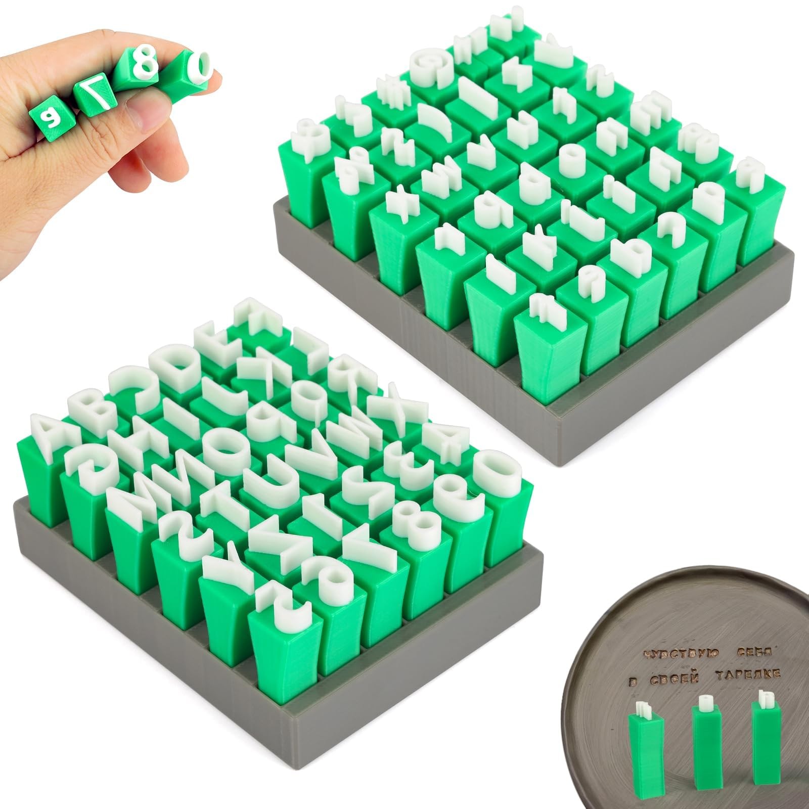 74PCS Alphabet Letter Stamps Set for Clay Pottery, Uppercase and Lowercase Le...