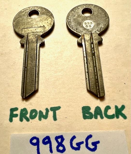 Vintage 1970s 1980s NOS ILCO 998GG, key blanks new old stock Y84 8GG 12GG