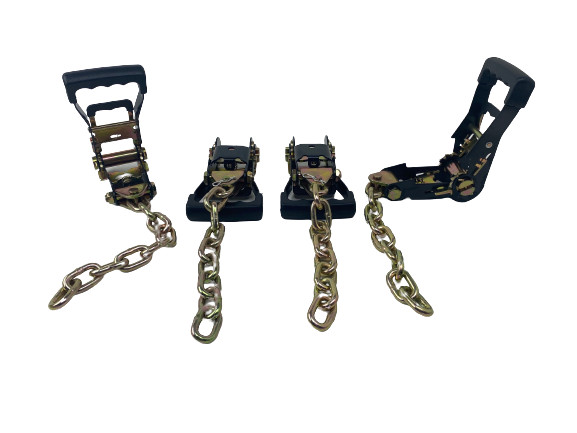 Heavy Duty Black Handle Ratchet with Chain Tail | Pack of 4