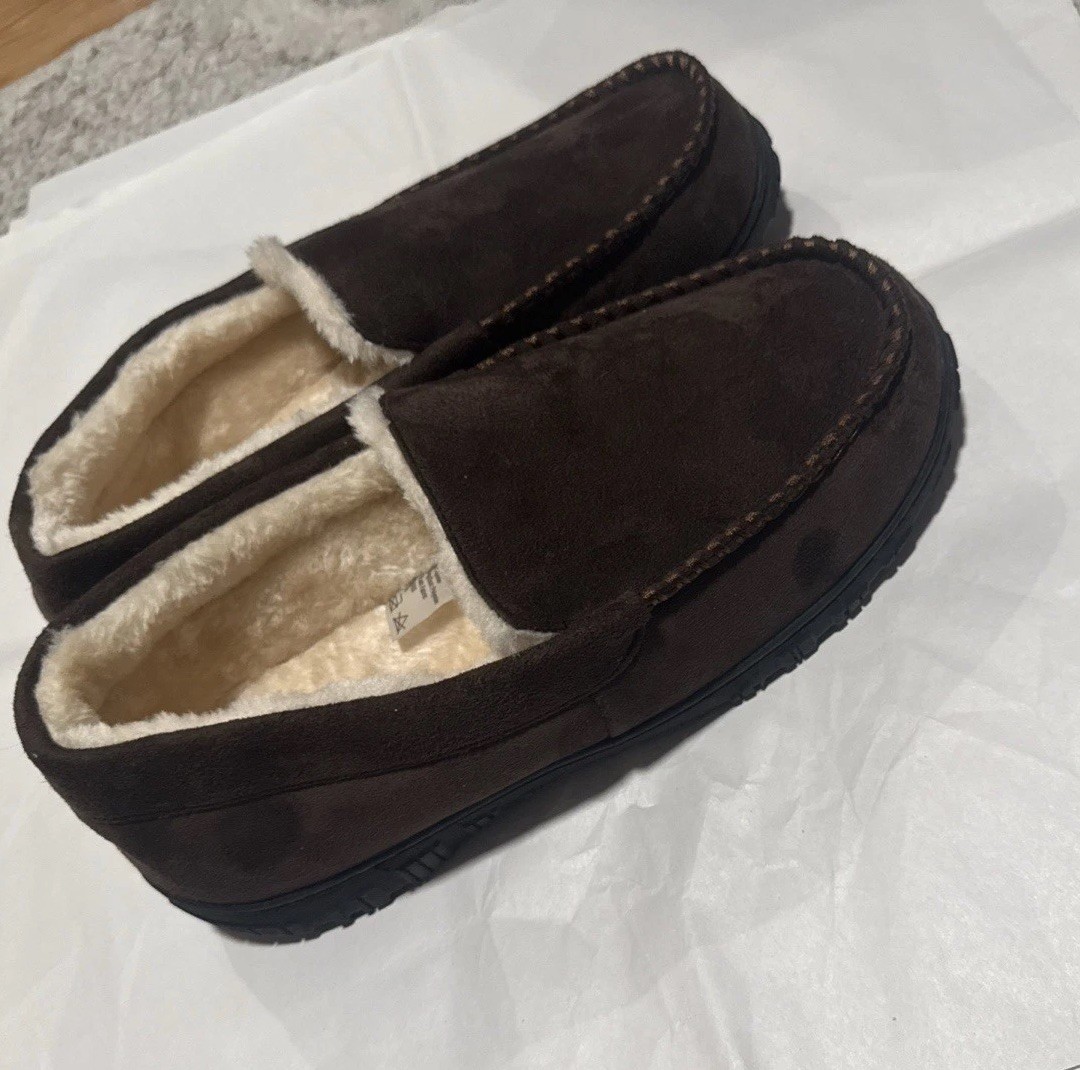 Brown Suede Men's Slippers sizeUS 43(2),45, 46(2), 48 EU NEW
