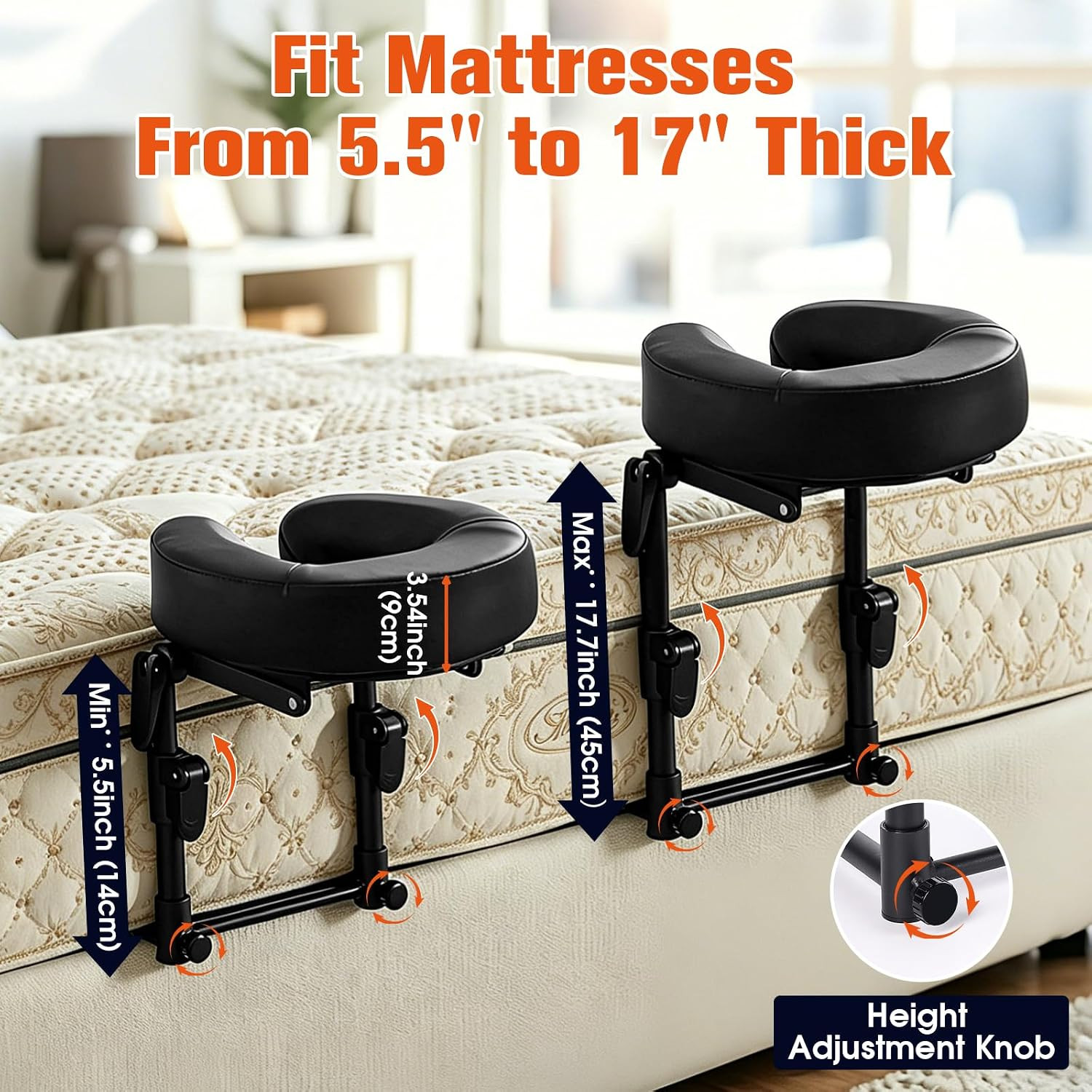 Adjustable Foldable Massage Headrest for Bed with Storage Bag - Home SPA Essenti