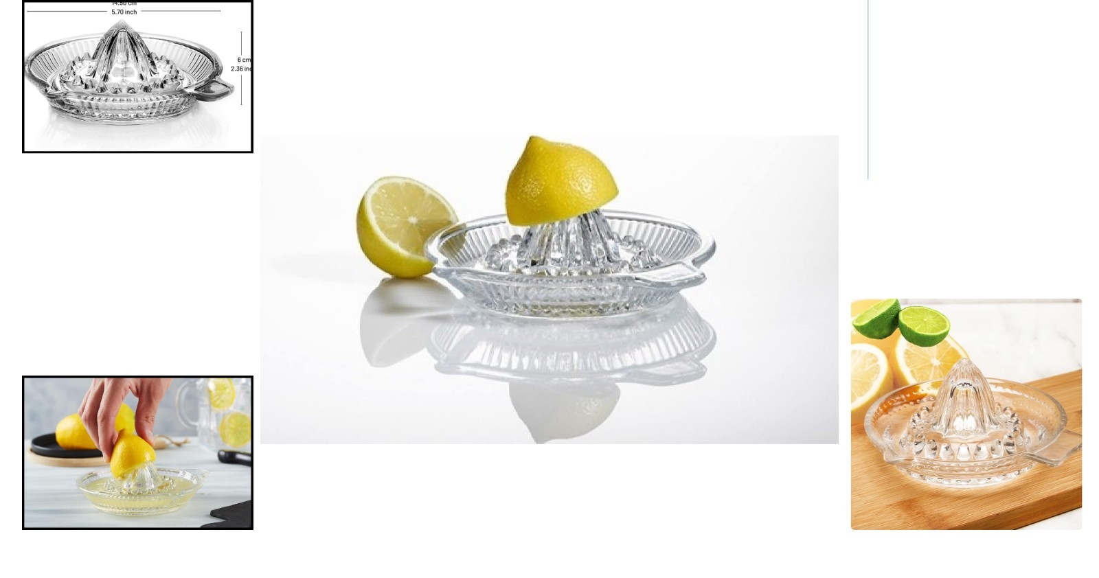 Crystalia Lemon Squeezer, Small Citrus Juicer, Extractor Manual Hand with Handle
