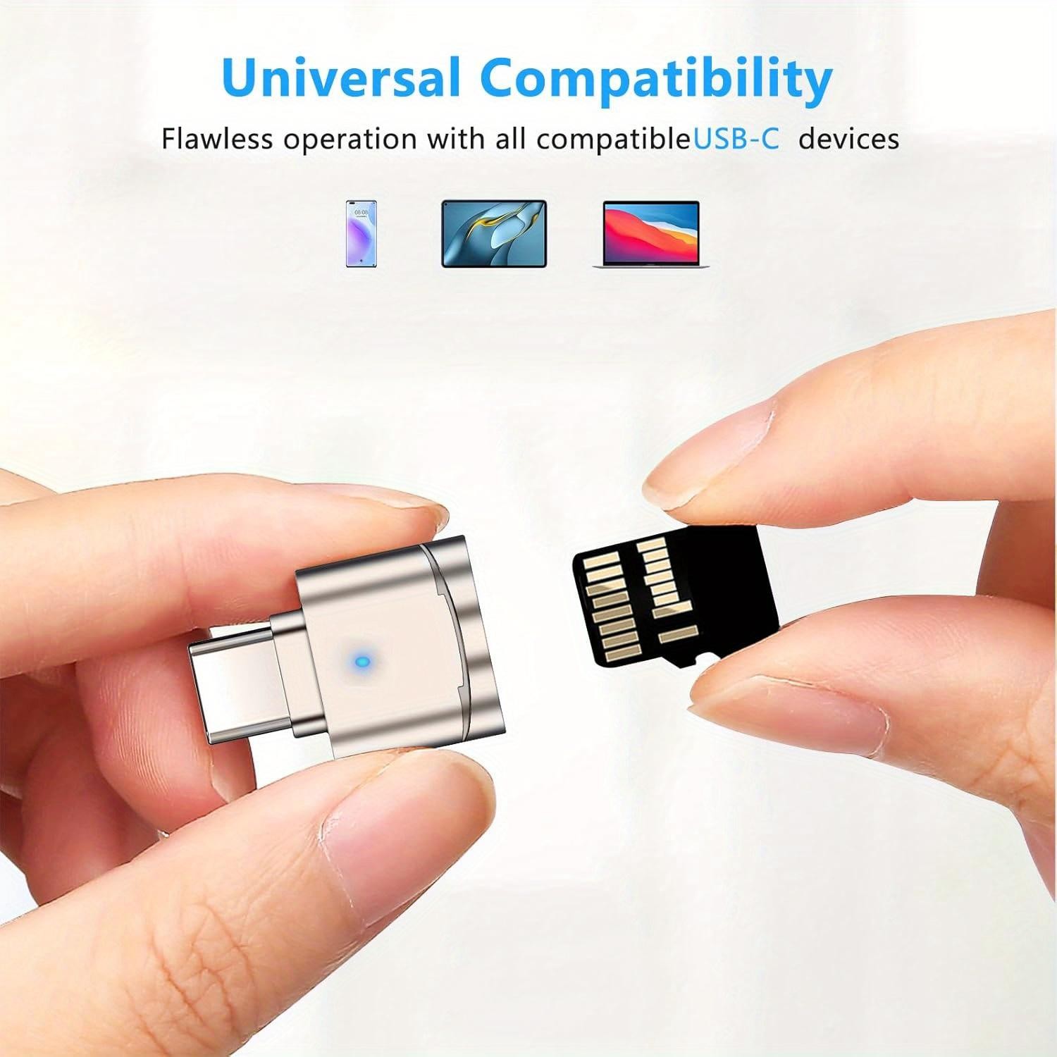2 Pack Type C SD TF Card Reader Memory Card Adapter USB C to USB