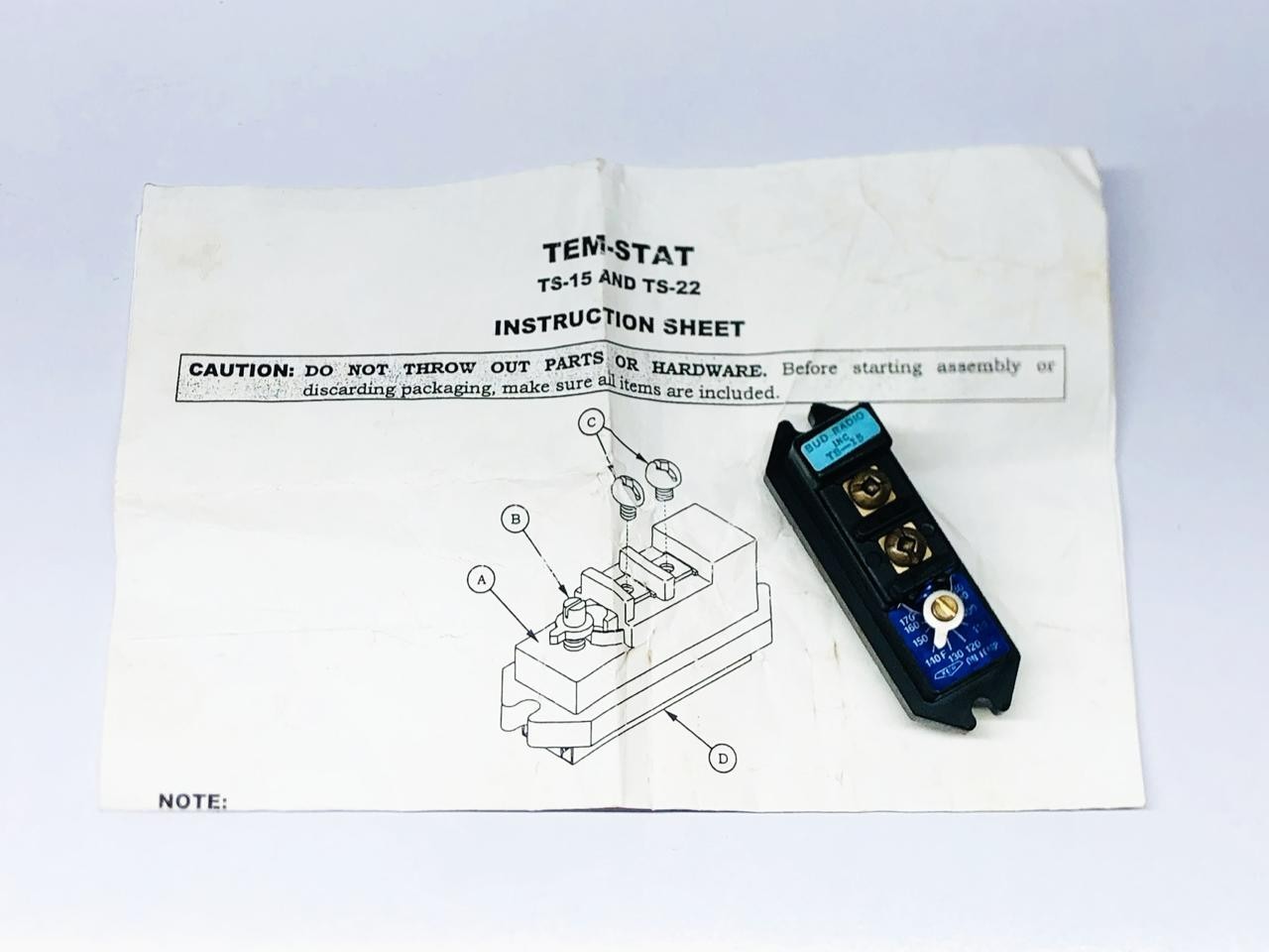 TEM-STAT TS-15 TEMPERATURE CONTROL SWITCH FREE FAST SHIPPING