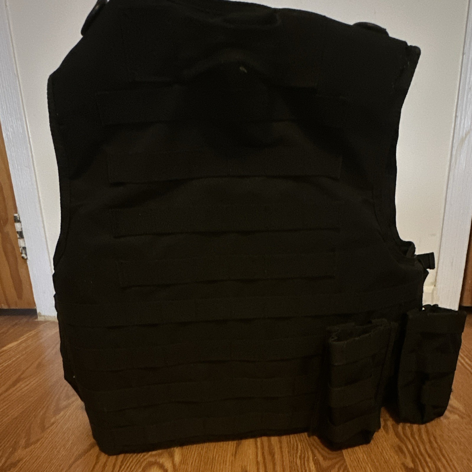Black Nylon Tactical Airsoft Vest Modular MOLLE System Adjustable 8-Piece Set