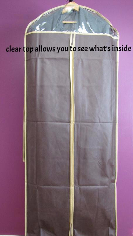 4pcs Garment Bags 2pcs for Suit/Coat/Shirt & 2pcs for Dress/Gown/Long Coat,Brown