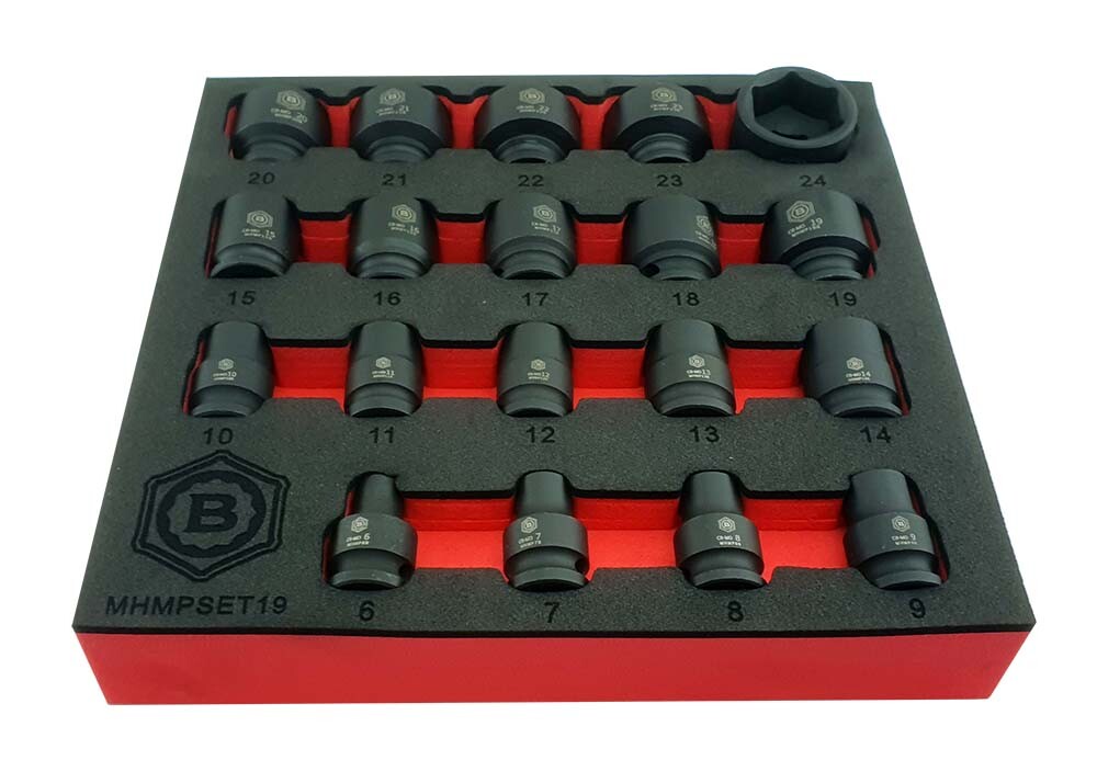 3/8" DRIVE STANDARD & DEEP IMPACT SOCKET SETS HEXAGON / 6 POINT PROFILE BRITOOL