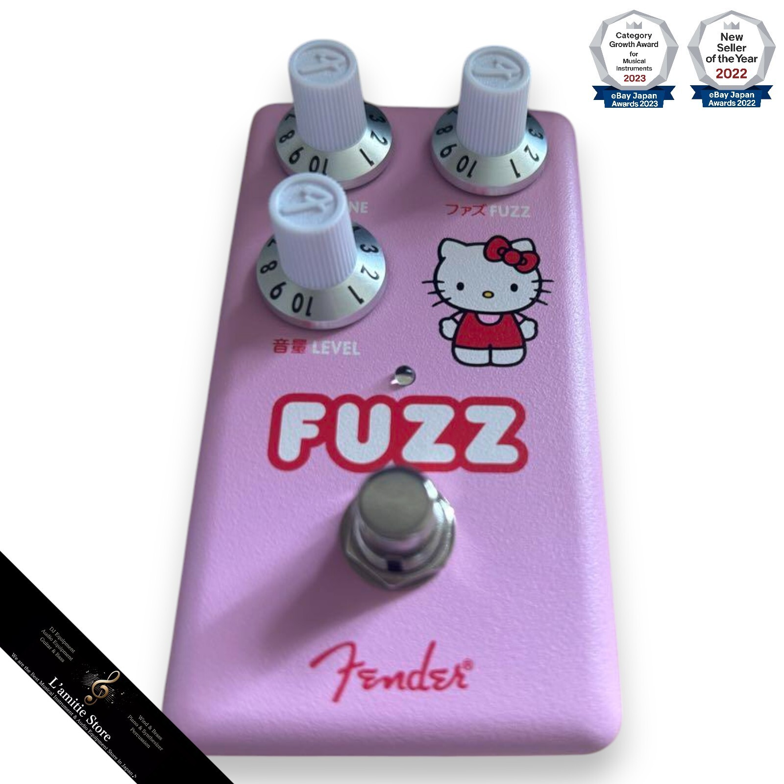 Fender x Hello Kitty Fuzz Guitar Effect Pedal Compact Effector Limited Pink JP