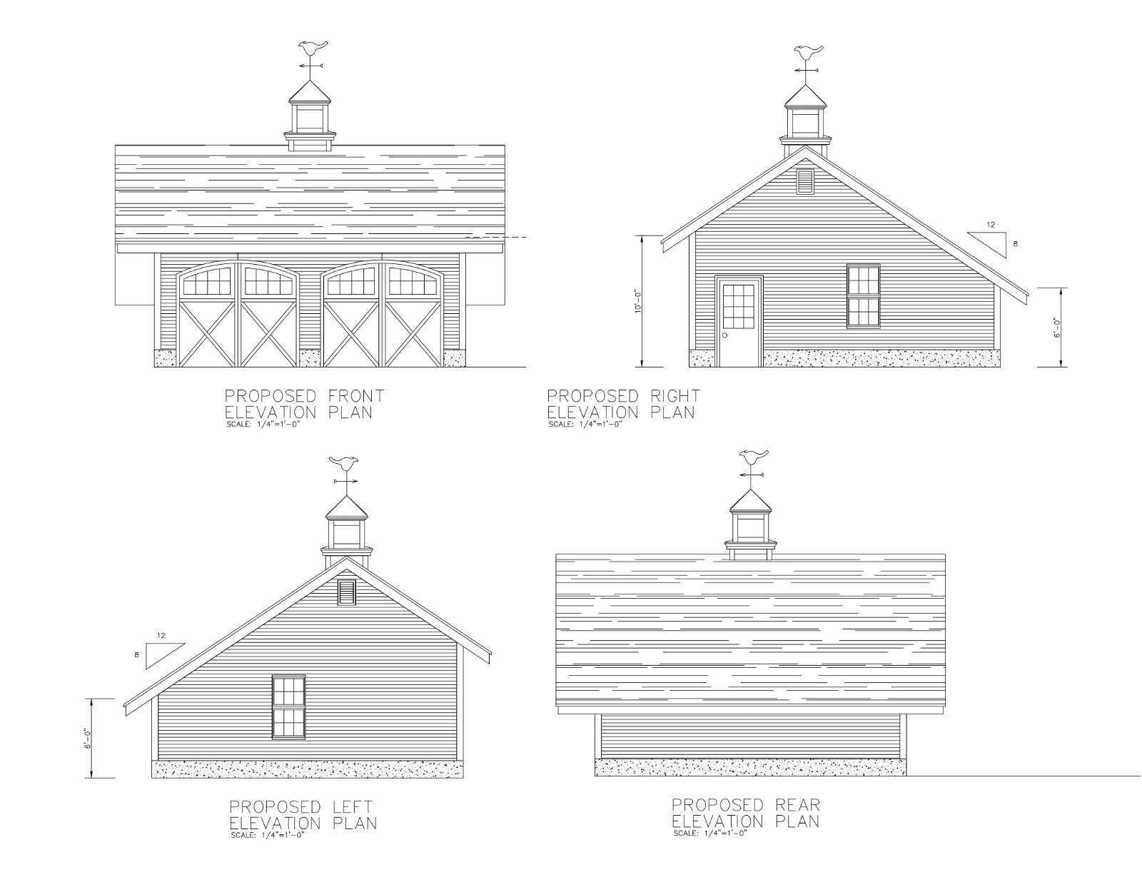 24'X26'- 26'X24' SALT BOX 2 CAR GARAGE PLANS POLE BARN GARAGE PLAN 18-2426-SB-5