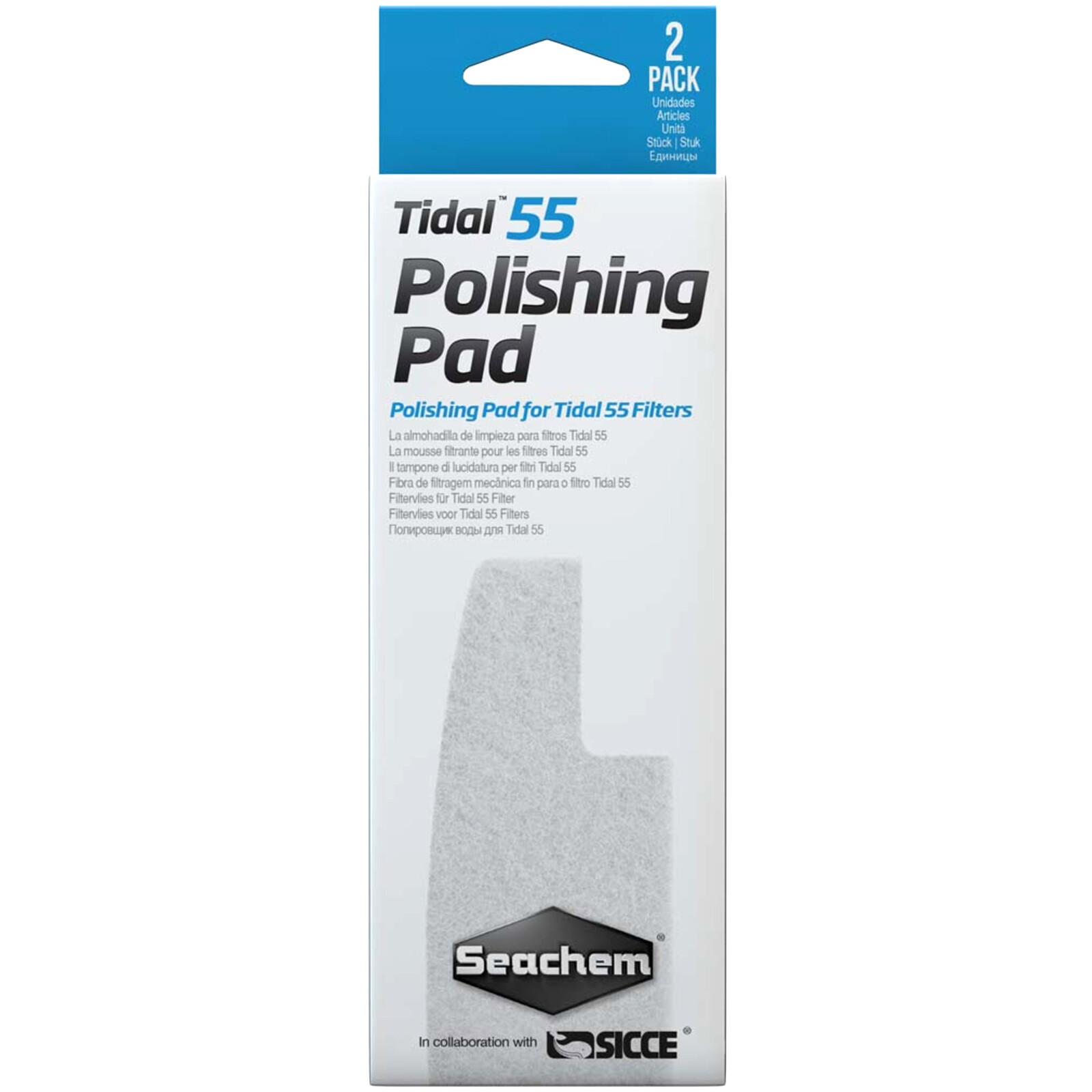 Seachem Tidal 55 Polishing Pad 2 Pack Water Polishing Fine Particle Filter Pad